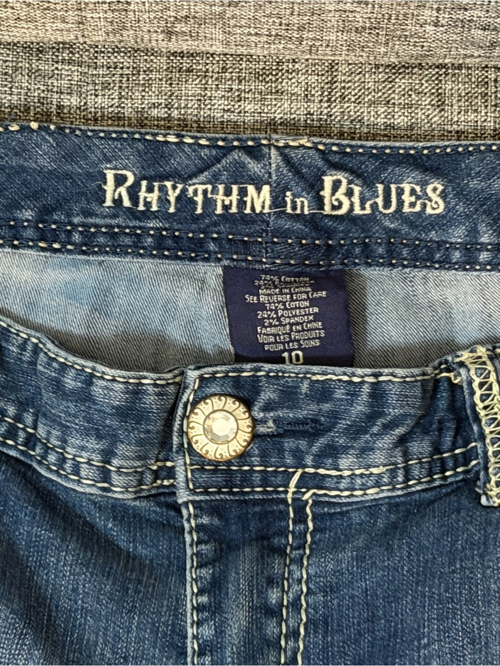 Rhythm in Blues Embellished Bootcut Jeans Size 10